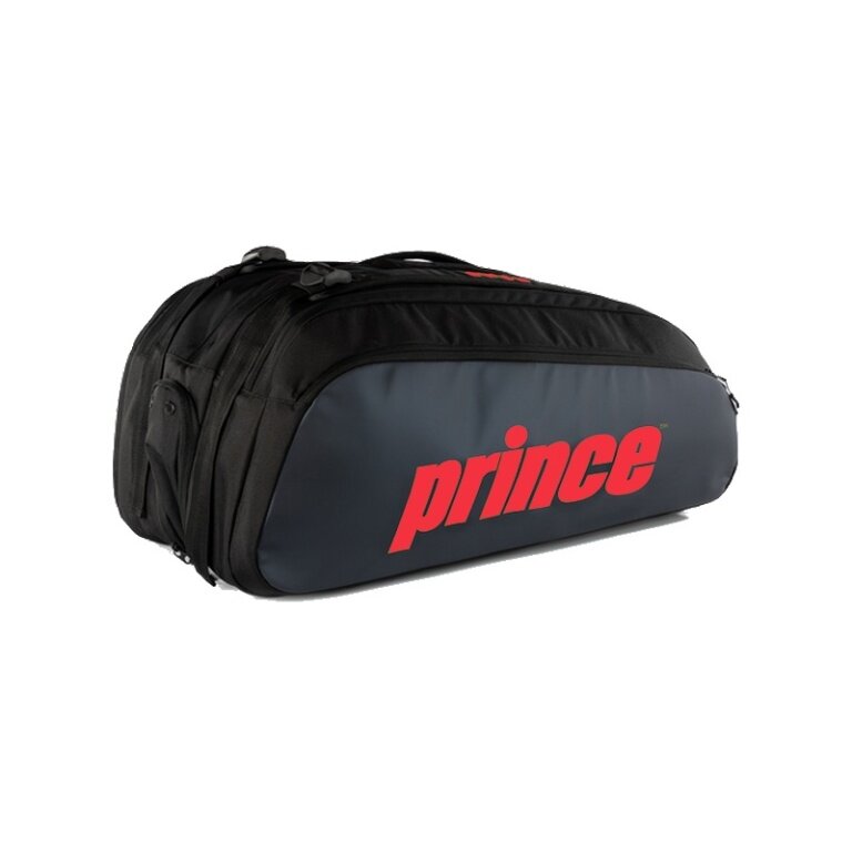 Prince Tennis Racket Bag Tour 3 Comp (Racket Bag, 3 Main Compartments, Thermal Compartment) 2025 Black/Red 12 Pack