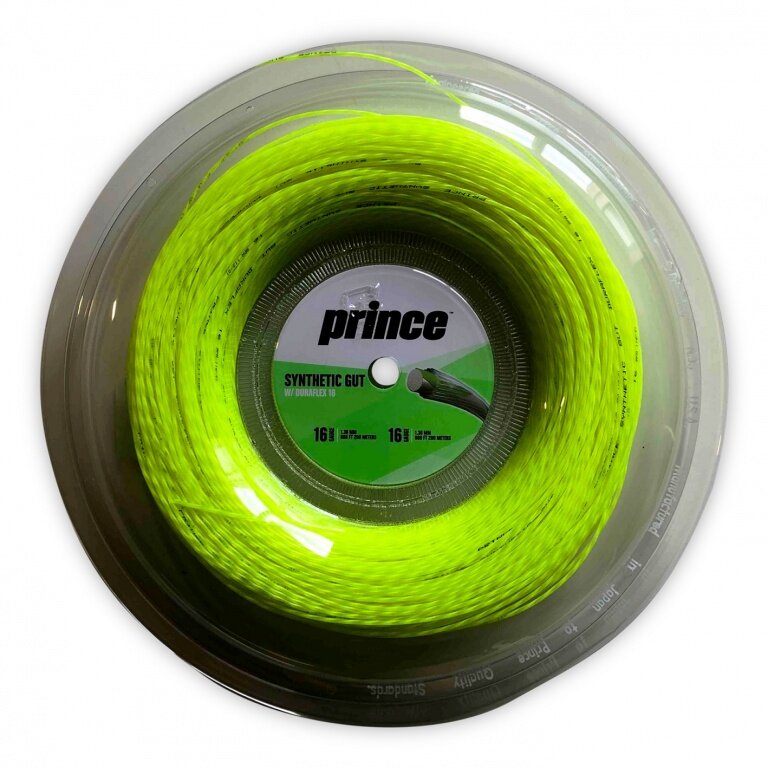 Prince Tennis String Synthetic Gut with Duraflex (Allround+Durability) yellow 200m roll