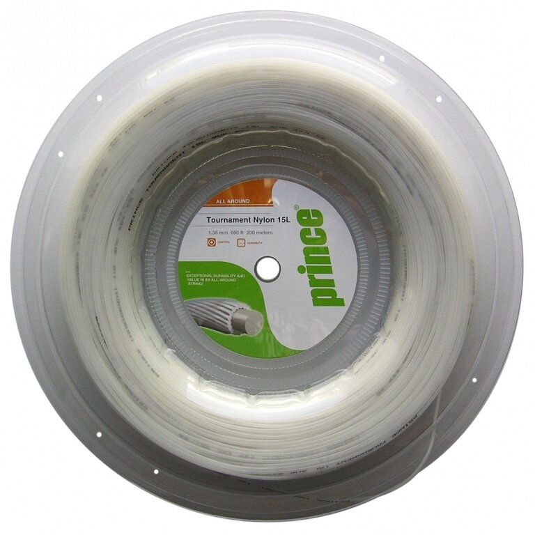 Prince Tennis String Tournament Nylon (Allround) white 200m roll