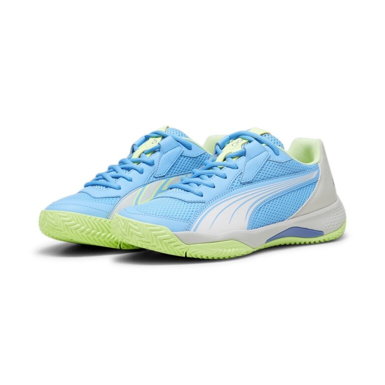Puma Padel Tennis Shoes Nova Court Allcourt blue/grey/lime men's