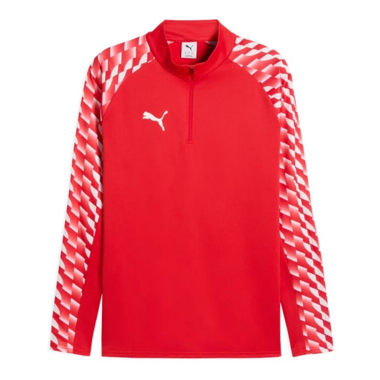 Puma Sport Long Sleeve Shirt teamLIGA26 Training 1/4 Zip Top (100% recycled Polyester, breathable) red Men's
