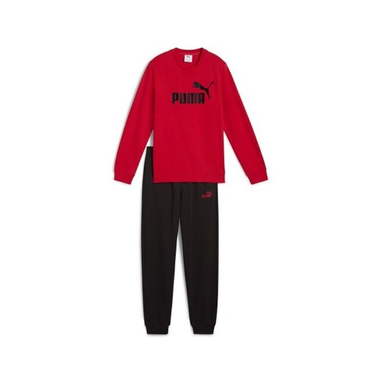 Puma Tracksuit ESS No.1 Logo Crew Sweat Suit TR B (Trousers + Jumper) red/black boys