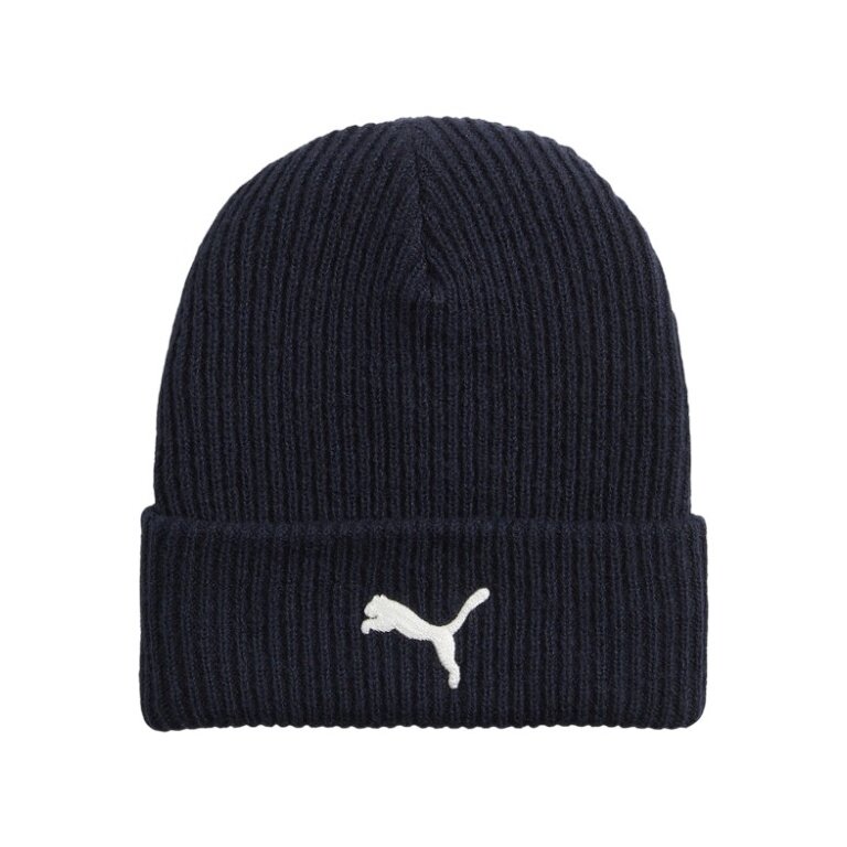 Puma knitted hat (beanie) Classics Elevated navy blue - 1 piece