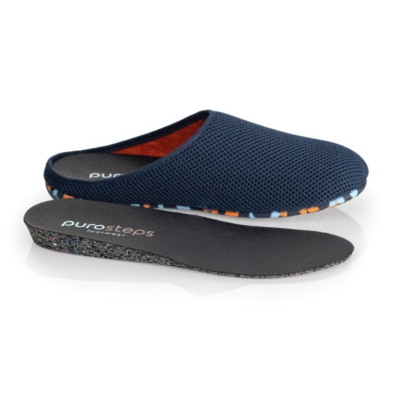 Purosteps slippers Casa Eco Signet dark blue/orange