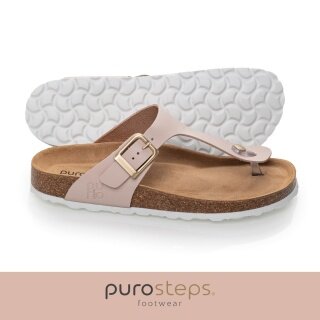 Purosteps Marbella Eco Toe Sandals (Leather) Pink/Brown Ladies