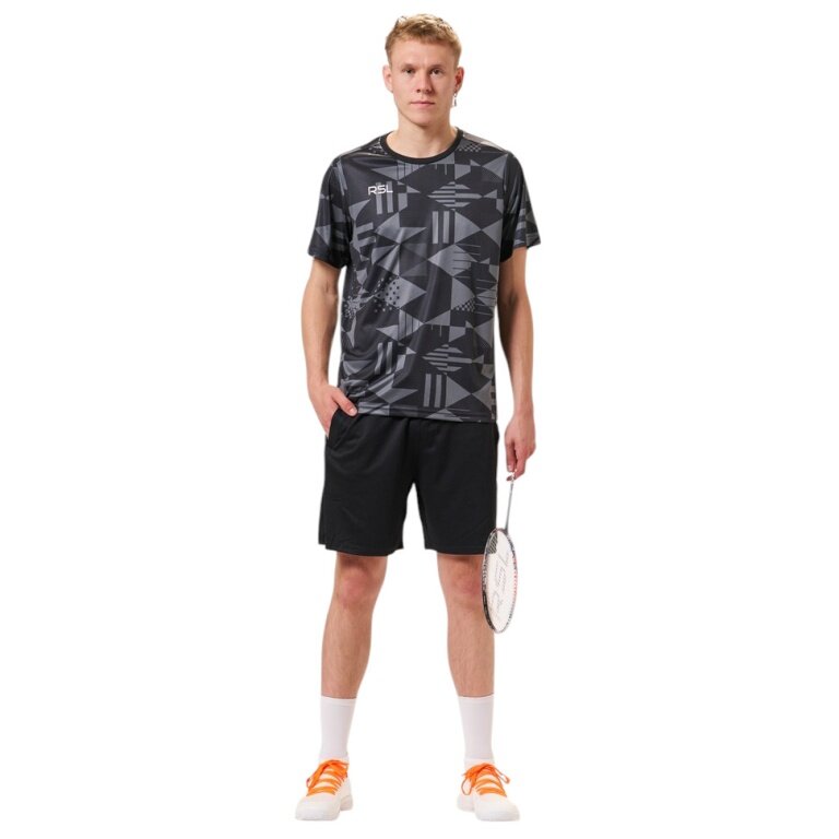 RSL Sports T-shirt Stone (100% Polyester, comfortable fit) grey/black men's