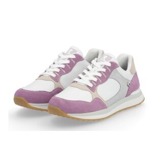Rieker Sneaker 42508-80 (smooth leather) white/purple ladies
