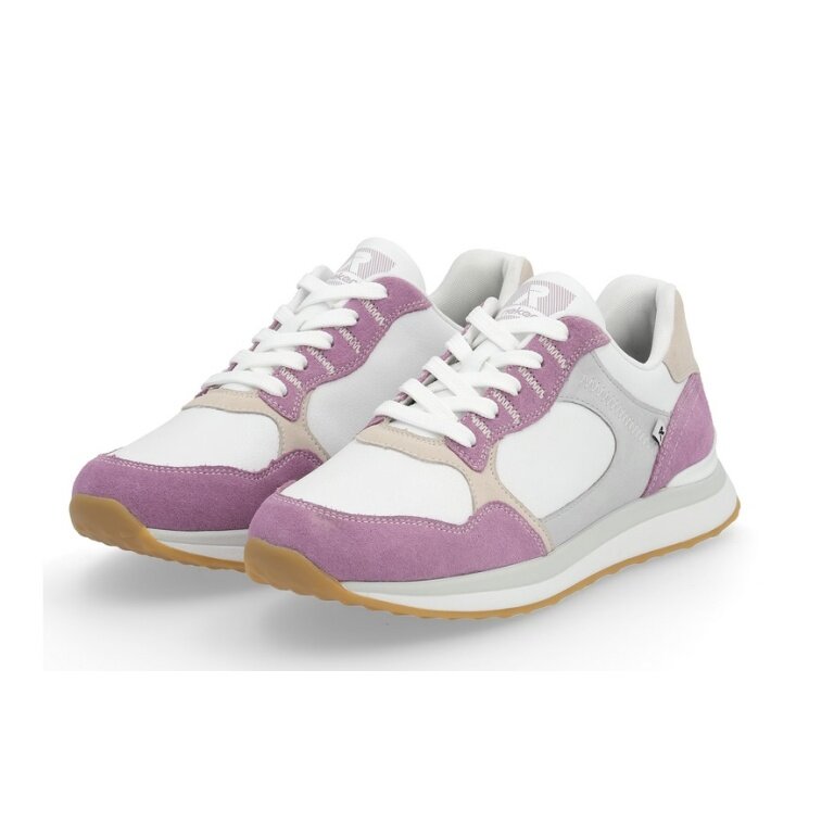 Rieker Sneaker 42508-80 (smooth leather) white/purple ladies
