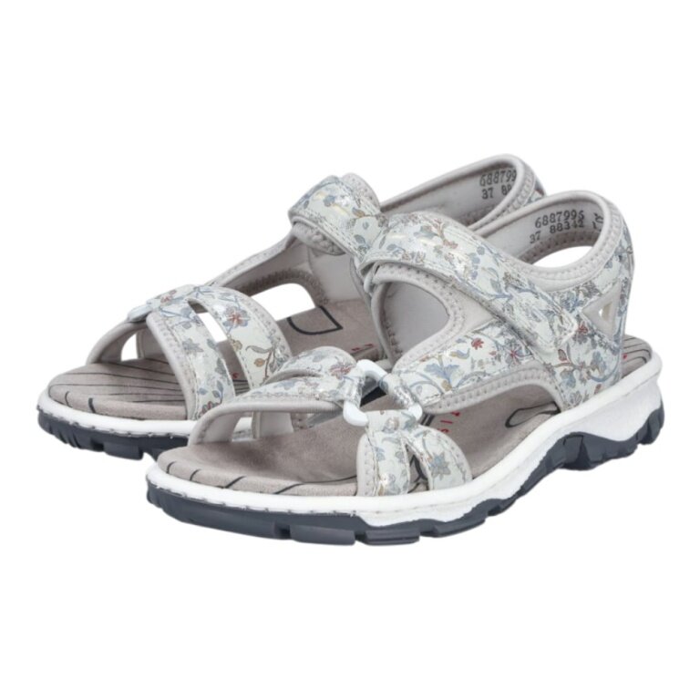 Rieker trekking sandals 68879-95 light grey/multicoloured ladies