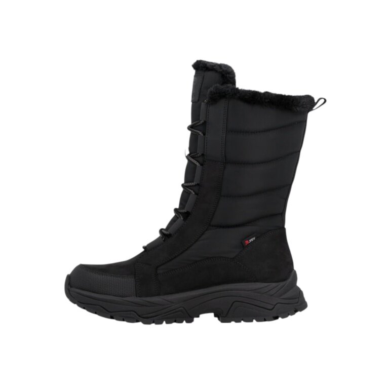 Rieker winter boots W3970 (lace-up boots with inner lining and side zip) black ladies