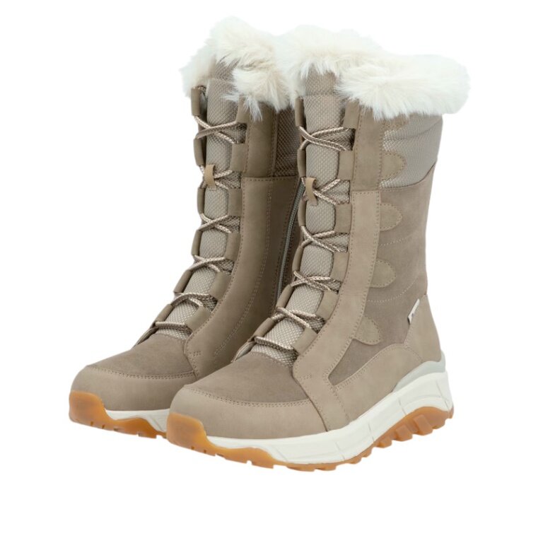 Rieker Winter Boots Evolution W0070-64 Suede (Boots with side zip and lining) beige ladies