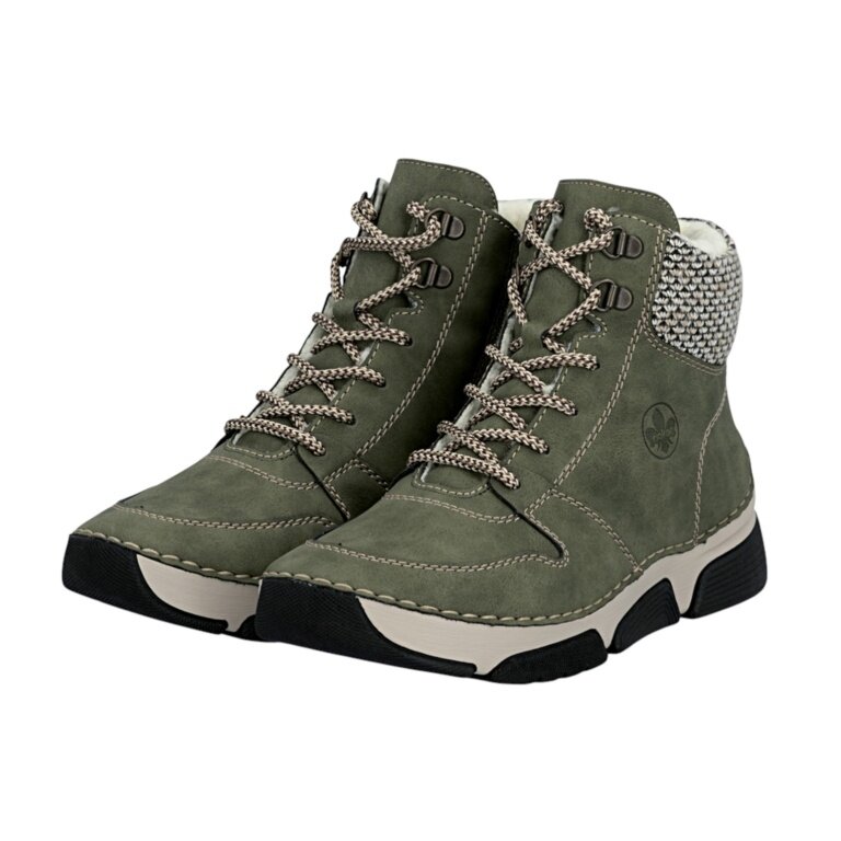 Rieker Winter Boots 45955-54 (Boots with side zip and inner lining) green ladies