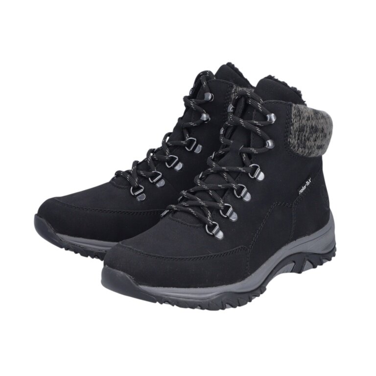 Rieker Winter Boots M9610-00 (Lace-up boots with lining, very warm) black ladies