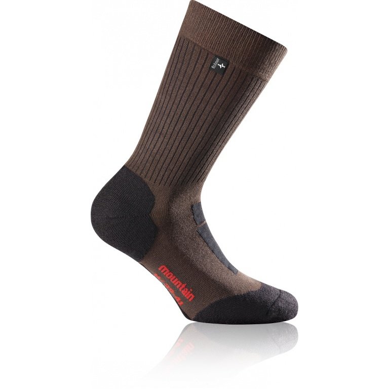 Rohner Trekking Socks Crew Mountain Trekking (antibacterial, foot wellness) dark brown - 1 pair