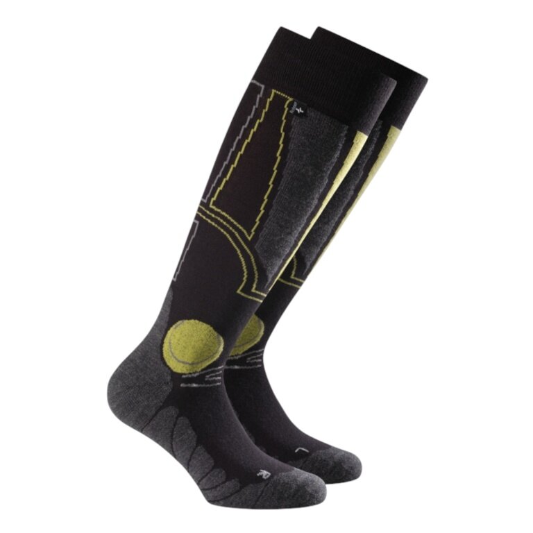 Rohner Winter Ski Socks Carving l/r (warm, antibacterial) black/lemon - 1 pair