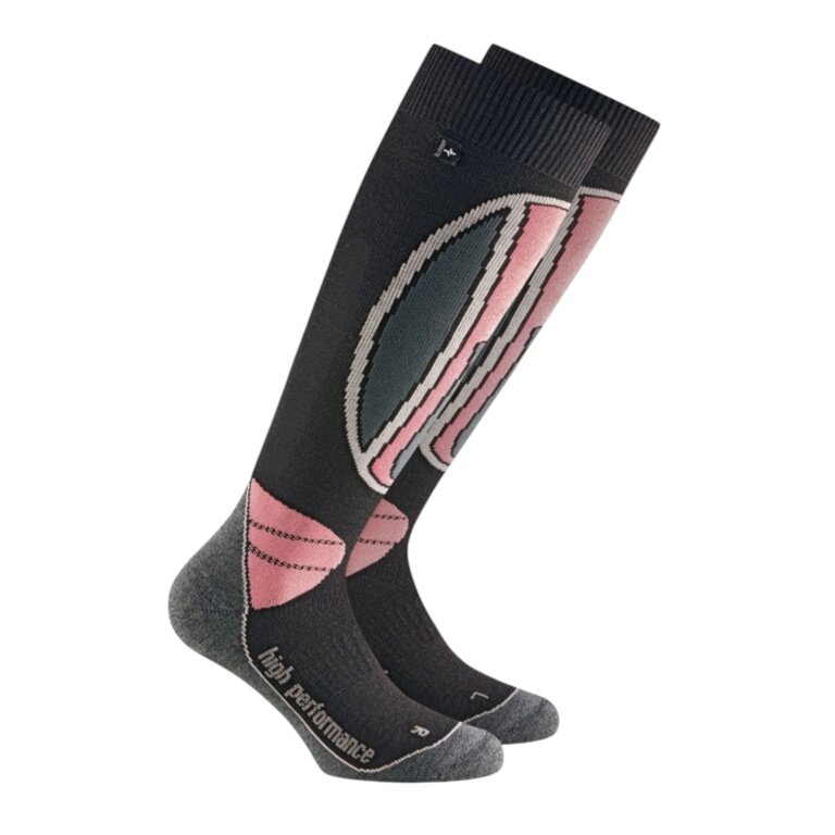 Rohner High Performance Ski Socks black/pink men's - 1 pair