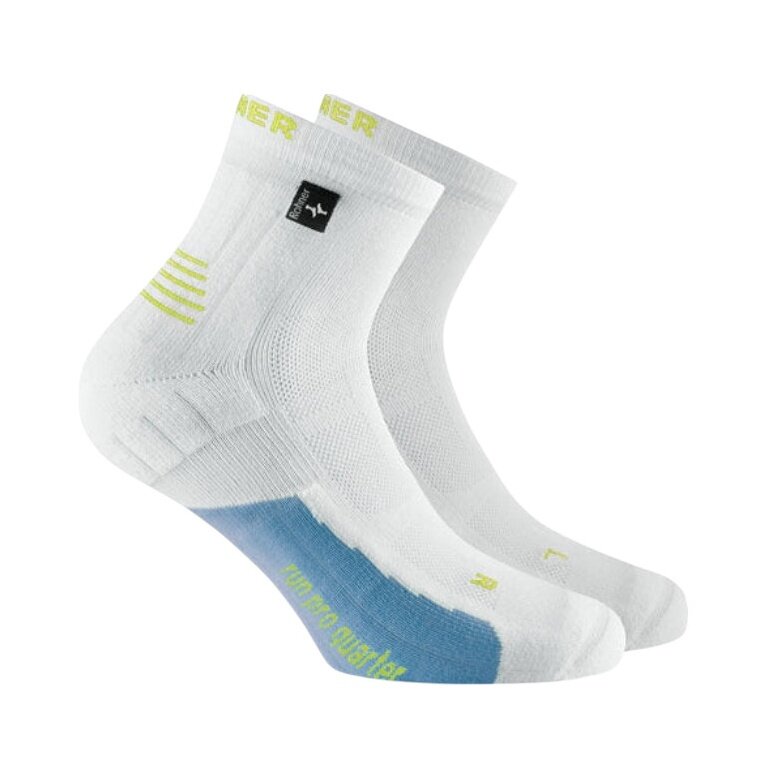 Rohner Running Sock Run Pro Quarter l/r white/blue Men
