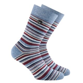 Rohner Daily Sock Fashion Vintage Edition (Cotton) denim blue/colourful striped - 1 pair