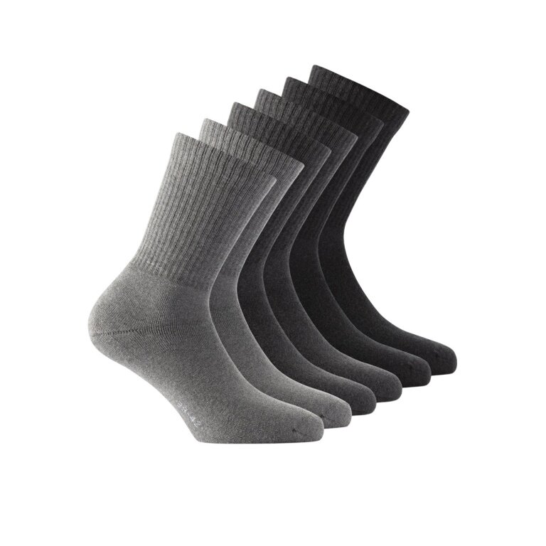 Rohner Tennis Socks Crew Basic (super soft) light grey/grey/dark grey - 3 pairs
