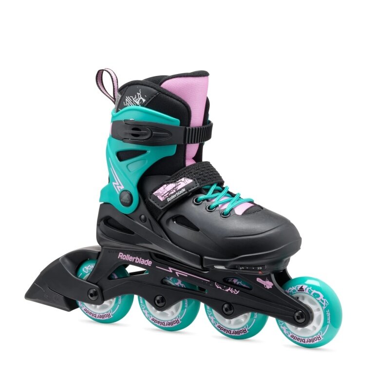 Rollerblade Inline Skates Fury (Wheels: 72mm/80A, Bearings: SG3) black/blue-green children