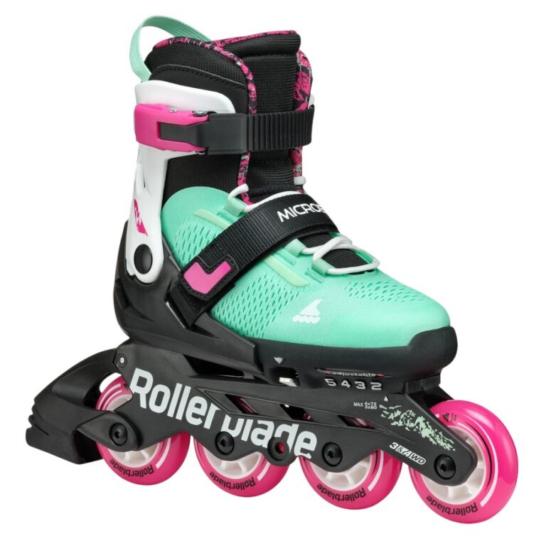 Rollerblade Inline Skates Microblade XT (Wheels: 72mm/80A, Bearings: SG5) black/mint/pink girls