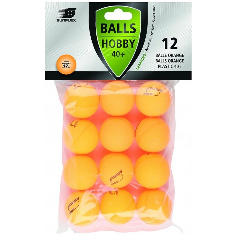 Sunflex Table Tennis Ball Hobby (Plastic Ball 40+) orange 12-pack
