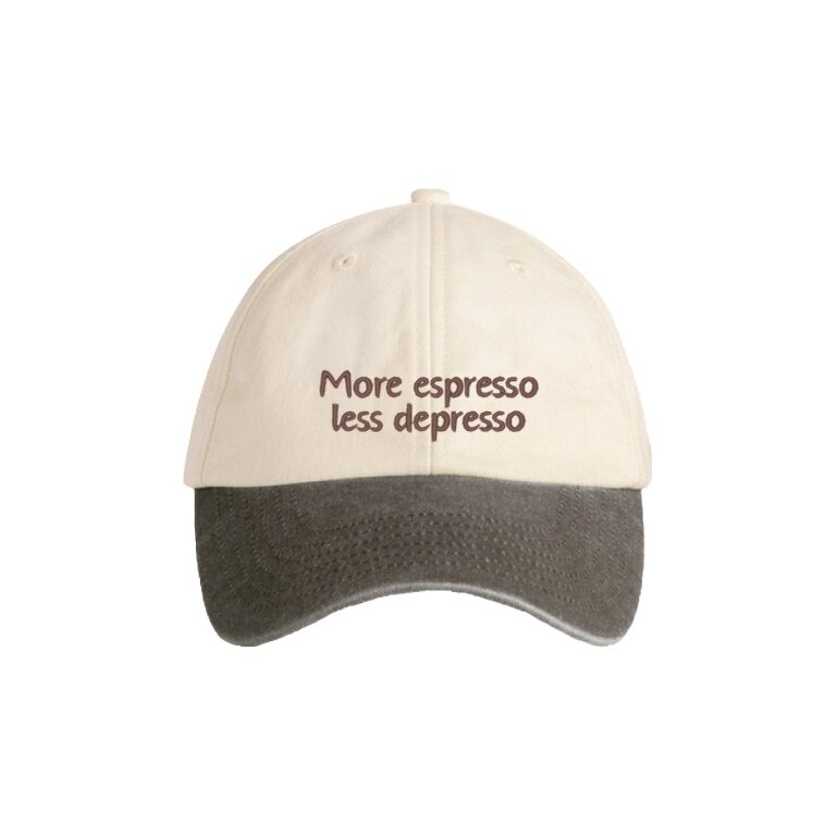 SWFD Baseball Cap More espresso less depresso Two-Tone Cap beige/brown - 1 piece