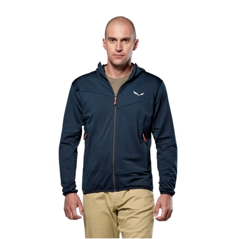 Salewa Fleece Jacket Puez Altavia Polarlite HD (with hood, soft material) navy blue men's