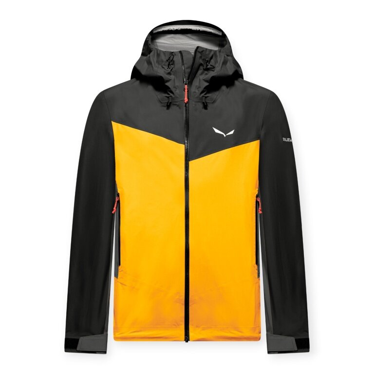 Salewa Ortles PTX 3L Hiking Hard Shell Jacket (waterproof, windproof) gold yellow/black men's