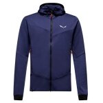 Salewa Fleece Jacket Sella Crevasse Hooded Jacket (warm, lightweight, high freedom of movement) denim blue men's