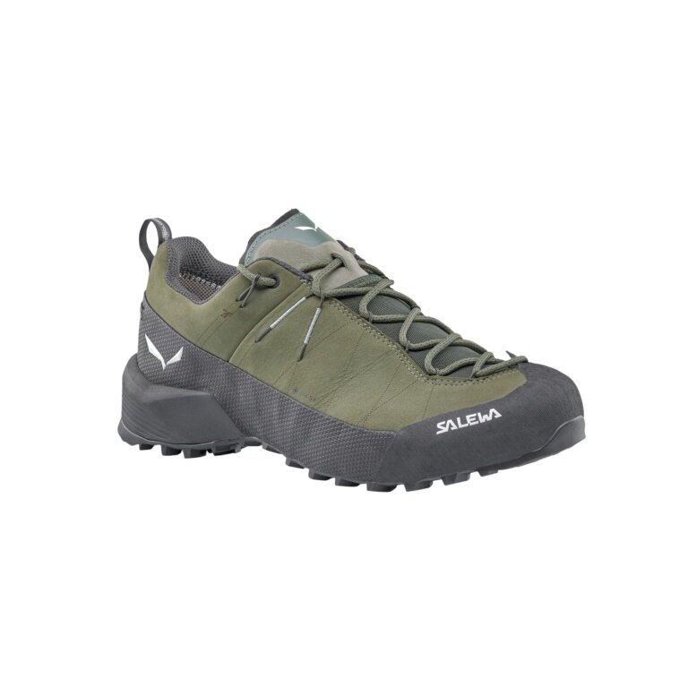 Salewa Wildfire Leather 2 GTX Hiking Shoes (Approach, Nubuck Leather, Waterproof) green/black Men's