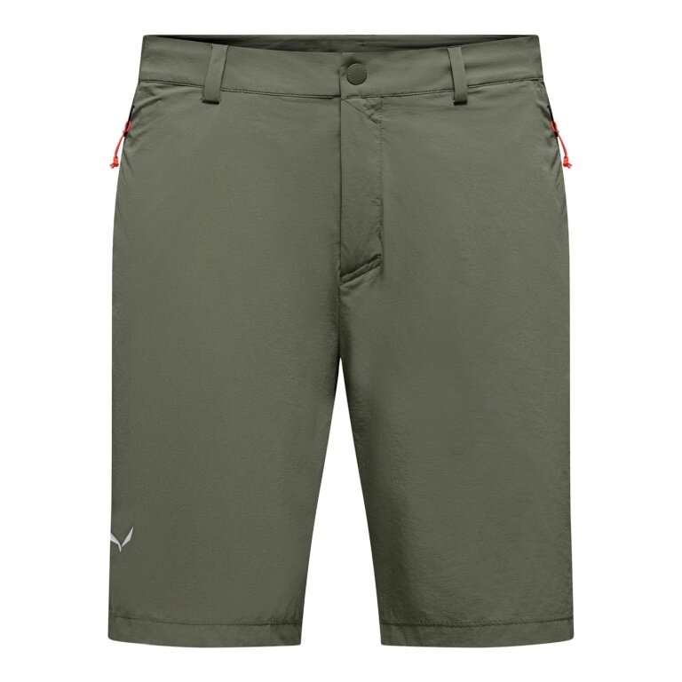 Salewa Softshell Hiking Trousers Puez Talveno DST (4-Way Stretch, Quick-Drying) Short Faded Green Men's