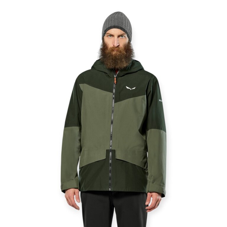Salewa Hiking Hard Shell Jacket Puez GTX 2L EPE (waterproof, windproof) dark green/olive men's