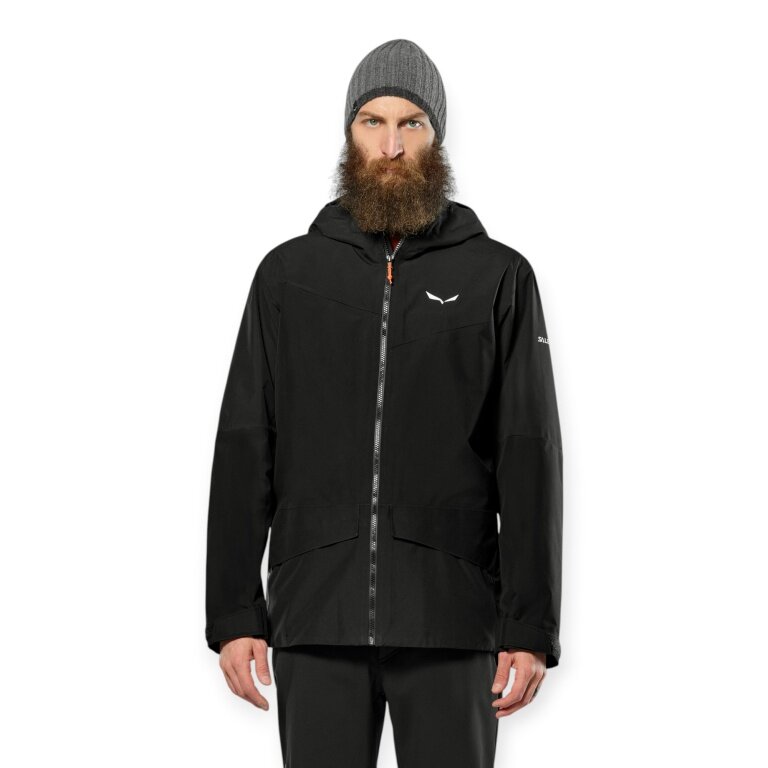 Salewa Hiking Hard Shell Jacket Puez GTX 2L EPE (waterproof, windproof) black men's