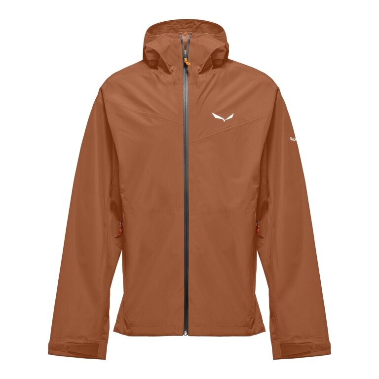Salewa Trekking Hiking Jacket Puez Powertex (2.5-layer Hardshell Jacket, wind and waterproof) brown men's
