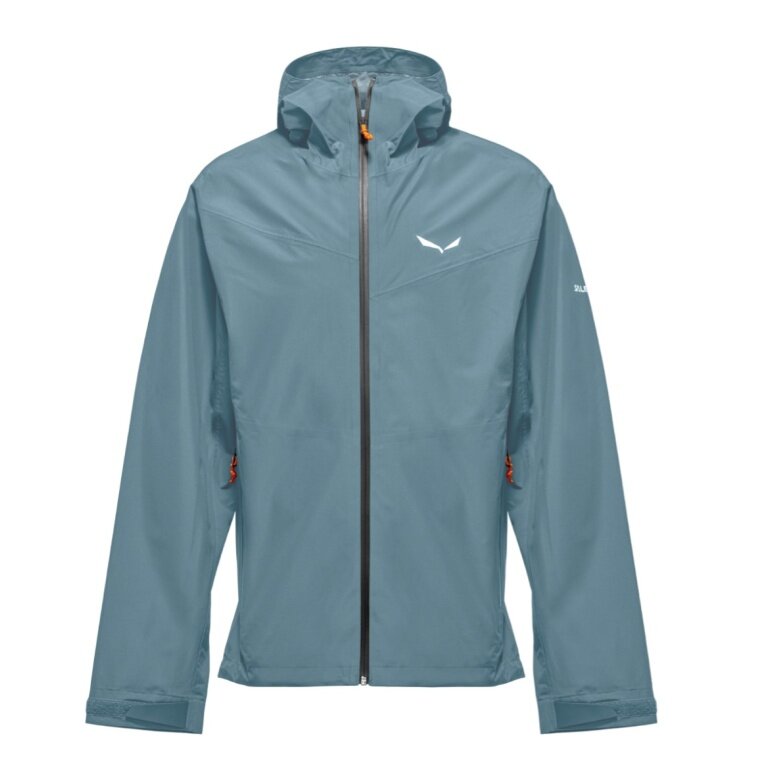 Salewa Trekking Hiking Jacket Puez Powertex (2.5-layer Hardshell Jacket, windproof and waterproof) willow blue men's