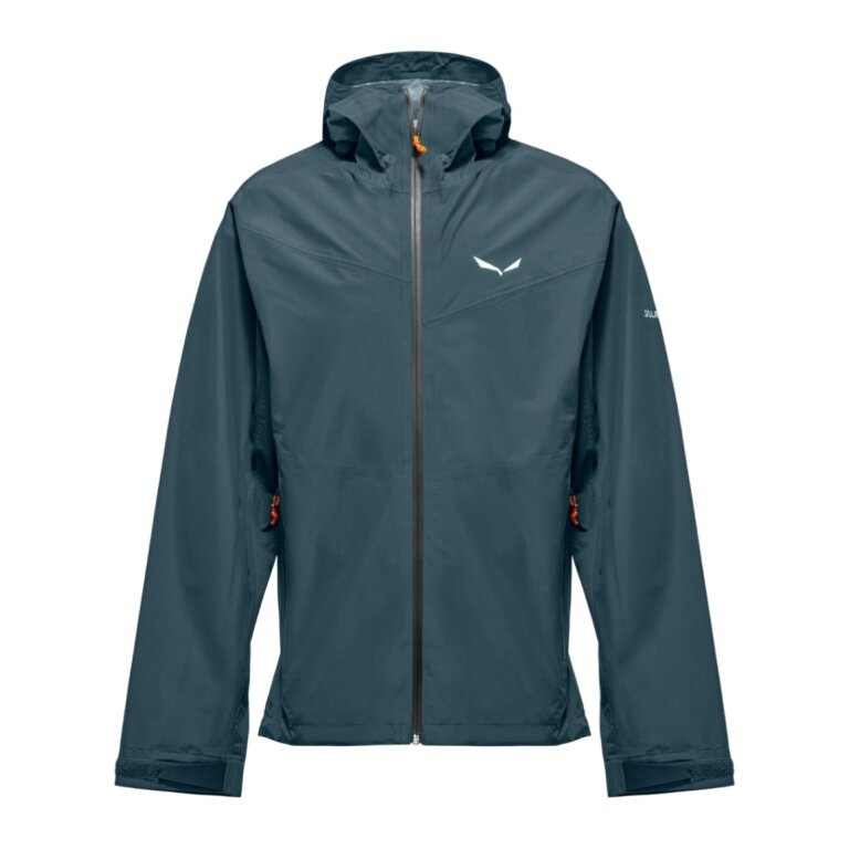 Salewa Trekking Hiking Jacket Puez Powertex (2.5-layer hardshell jacket, windproof and waterproof) pond blue men's