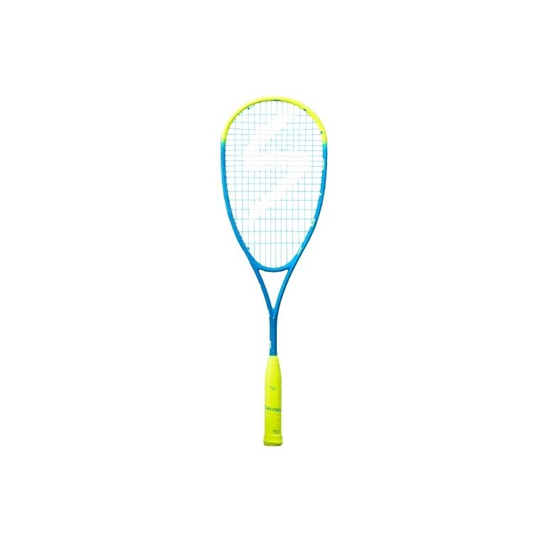 Salming squash racket Fusione PowerLite 149g/head-heavy blue/yellow - strung -