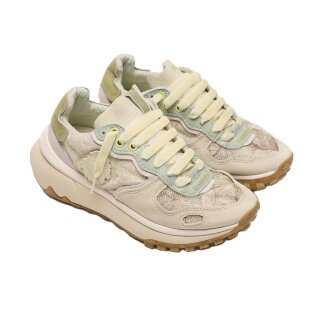 Satorisan Sneaker Chacrona Metta Lino Whitewisp - beige/green/light brown ladies