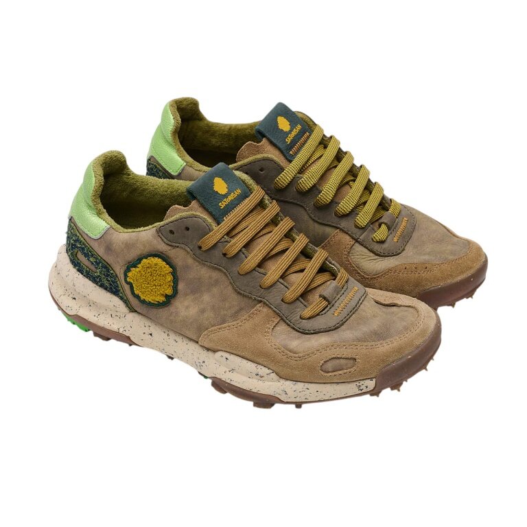Satorisan Sneaker Chacrona Premium brown/beige/green men's