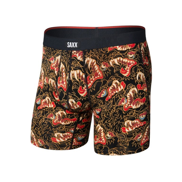 SAXX Boxershorts Vibe Xtra Soft Comfort Boxer Brief Fly Dragon black/red Men's - 1 piece