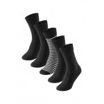 Schiesser Day Sock Crew Bluebird Stay Fresh black/white striped - 5 pairs