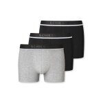 Schiesser Underwear Boxer Shorts 95/5 with Webbed Waistband Black/Grey Melange Men - Pack of 3