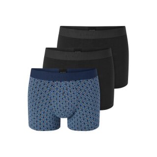 Schiesser Underwear Boxer Shorts 95/5 Woven Elastic Waistband 924 Men's Shorts Black/Blue Men's - Pack of 3