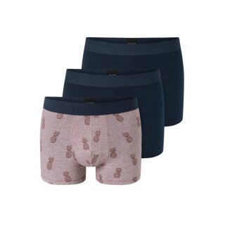 Schiesser Underwear Boxer Shorts 95/5 Woven Elastic Waistband 926 Men's Shorts Dark Blue/Brown Men's - 3 Pieces