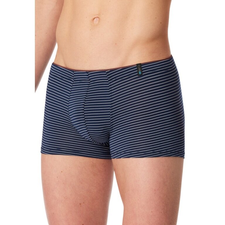 Schiesser Underwear Boxer Shorts Long Life Soft Modal Stripes Admiral Blue Men's - 1 Piece
