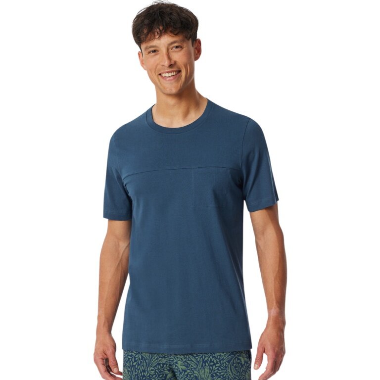 Schiesser Leisure T-shirt Mix+Relax (100% Cotton) indigo blue Men's