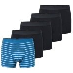 Schiesser Underwear Boxer Shorts 95/5 Organic Cotton Woven Elastic Waistband Multicoloured Black/Blue Men's - Pack of 5