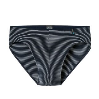 Schiesser Underwear Slip Long Life Soft Supermini Striped Night Blue Men's - 1 Piece