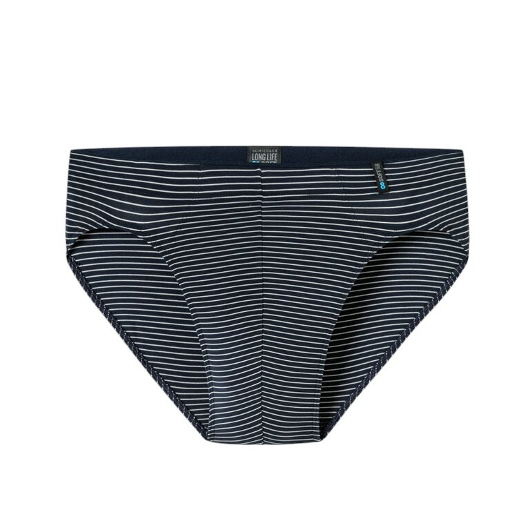 Schiesser Underwear Slip Long Life Soft Supermini Striped Night Blue Men's - 1 Piece
